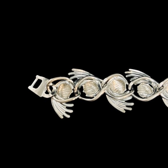 Vintage Ballou Silver Tone Comet Link Bracelet (4998) - Picture 6 of 8